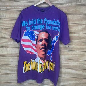 Y2K Zeep Barack Obama Rap Style T-shirt Size XL